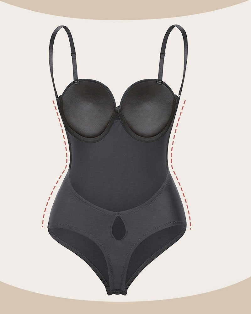 Vibecurve® Backless Seamless Detachable Straps Bodysuit