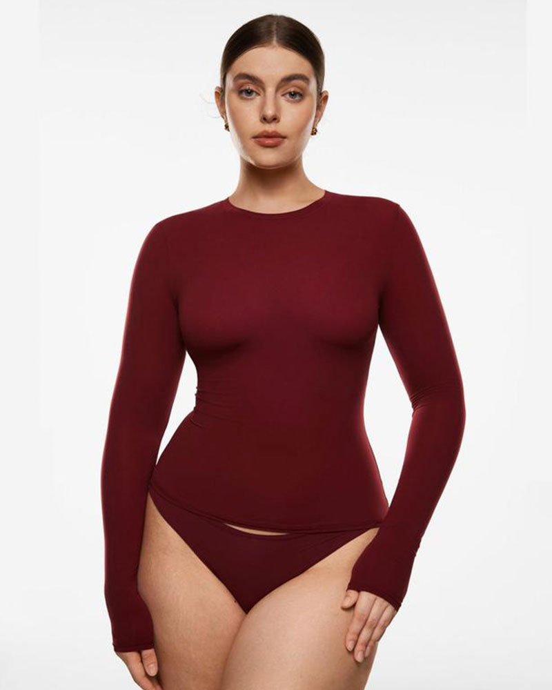 Vibecurve® Soft Single-Layer Basic Long Sleeve Shirts