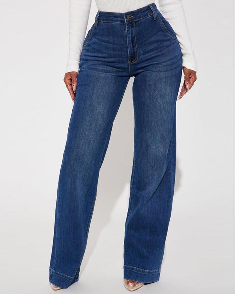 Vibecurve® Stretch Trouser Jeans - Dark Wash