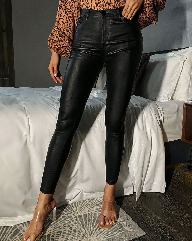 Vibecurve®Women's High Waist Slimming Eco-Leather Pants