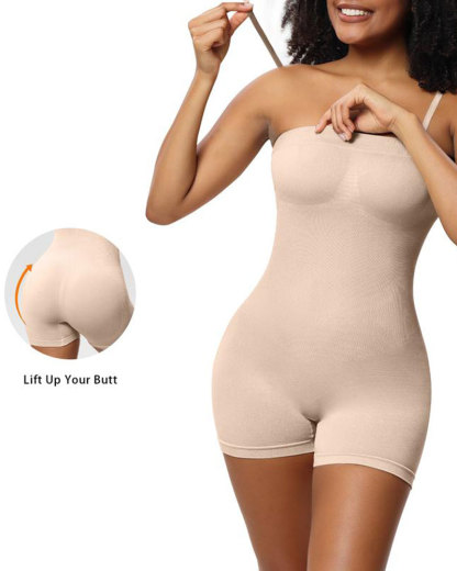 Vibecurve® Women's Seamless Removable StraplessBodysuits For Women's Yoga Rompers