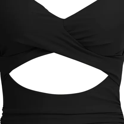 Vibecurve® Women's One Piece Swimsuits Tummy Control Cutout High Waisted Bathing Suit Wrap Tie Back 1 Piece Swimsuit