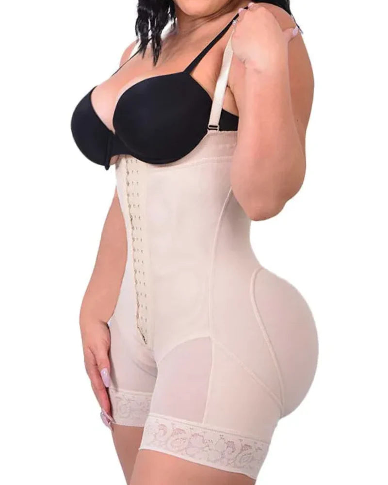 Vibecurve® Tummy Control Body Shaper Butt Lifter Thigh Slimmer Faja Plus Shapewear with Zipper Crotch