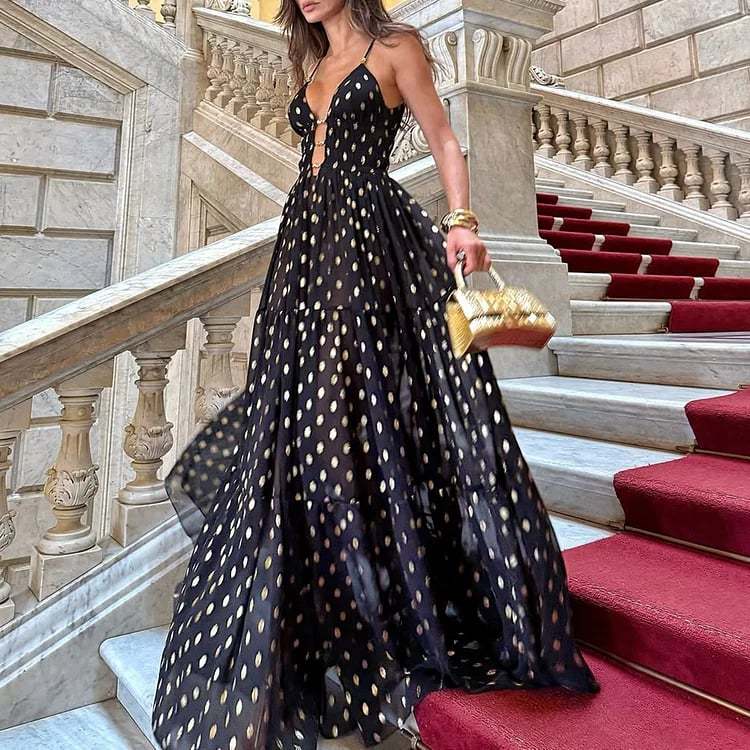 Vibecurve® Polka Dot Hollowout Two Piece Swimsuit Set