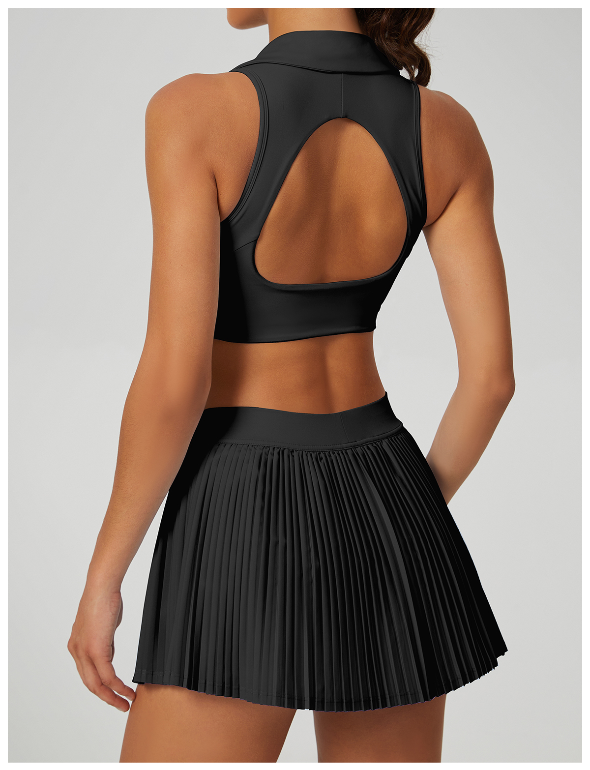 Vibecurve® Breathable Back Yoga Suit Short Skirt Tennis Suit