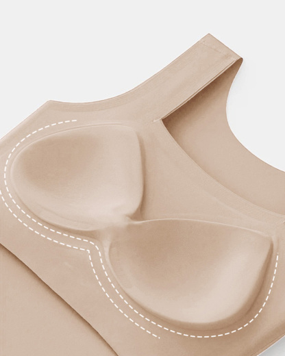 Vibecurve® U Neck Shapewear Built-in Bra Sleeveless High Strechy Slim Fit Tank BodySuits