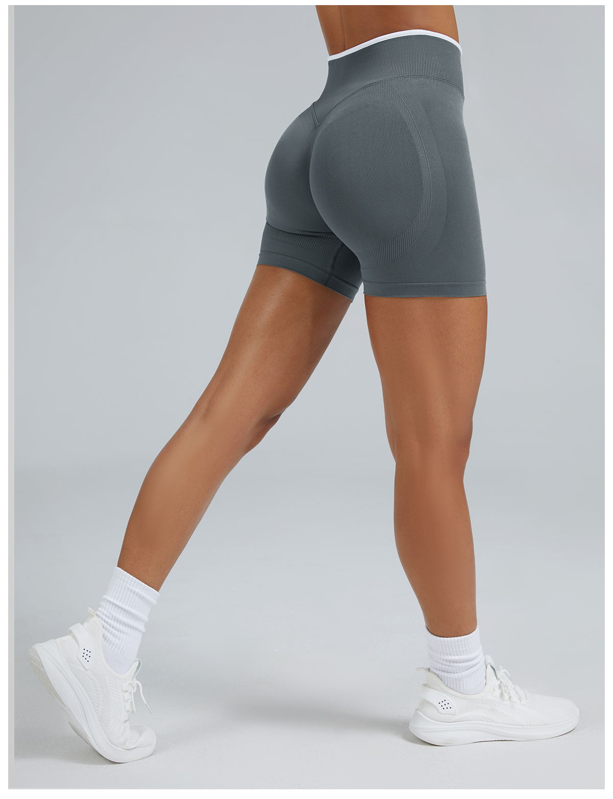 Vibecurve®Seamless Colorblock Skinny Peach Hip-Lifting Yoga Shorts