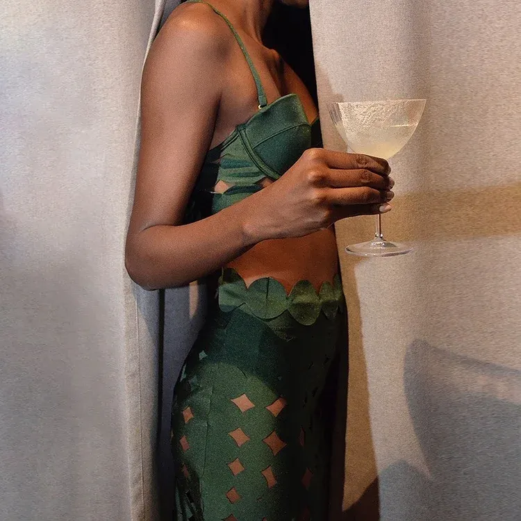 Vibecurve® Laser Cutting Circularity Bikini Swimsuit and Split Skirt