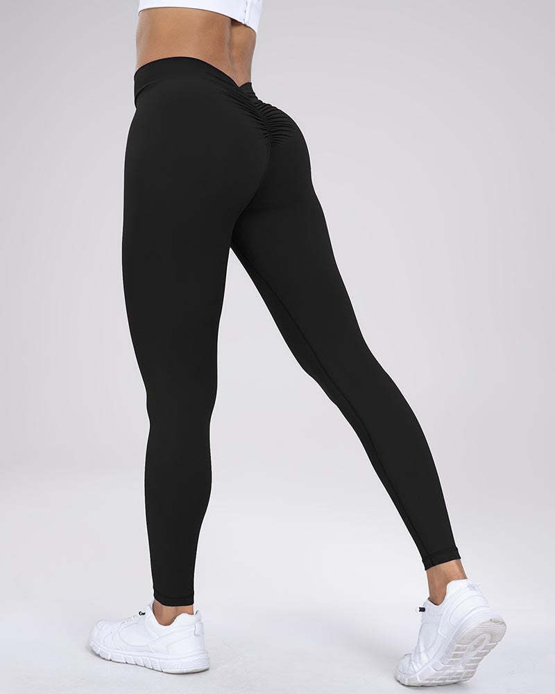 Vibecurve® V-Back Scrunch Butt Yoga Pants High Waisted Buttery Soft Workout Leggings