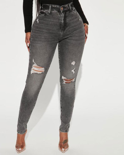 Vibecurve® High Stretch Skinny Jeans - Black Wash