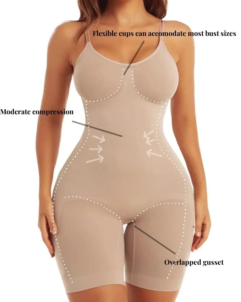vibecurve®Full Body Shapewear Bodysuit for Women Tummy Control Body Shaper Thigh Slimmer Shorts Seamless Sculp