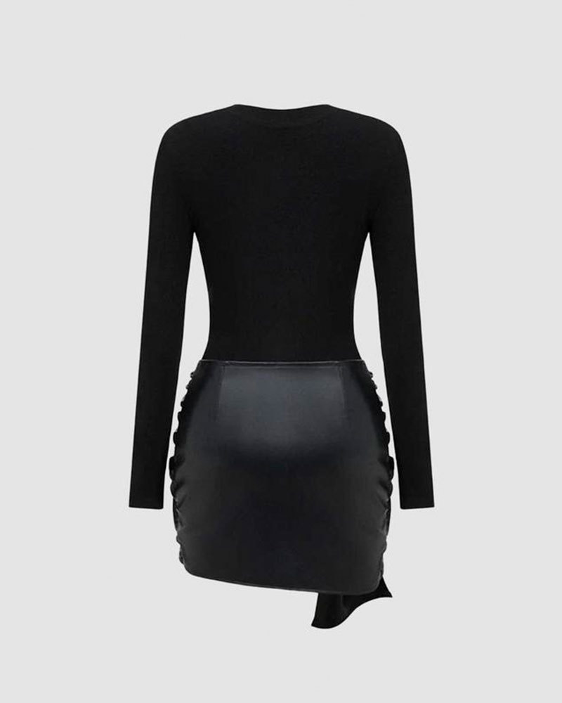 Vibecurve® Women's Patchwork Knot Side Dress