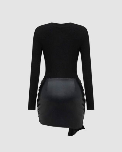 Vibecurve® Women's Patchwork Knot Side Dress