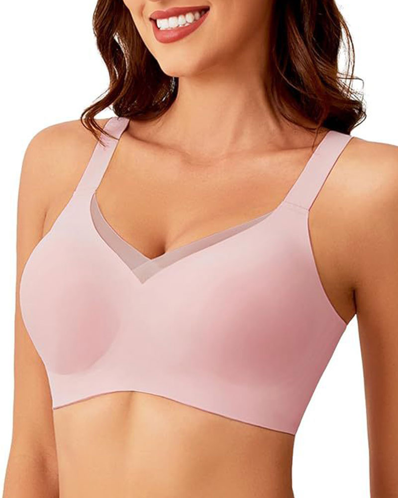 Vibecurve® Airy Mesh Crossover Comfortable Breathable Jelly Seamless Padded Lightly Lined Wireless Bra