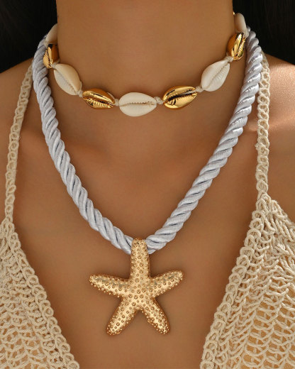 Vibecurve® Beach Style Alloy Starfish Necklace
