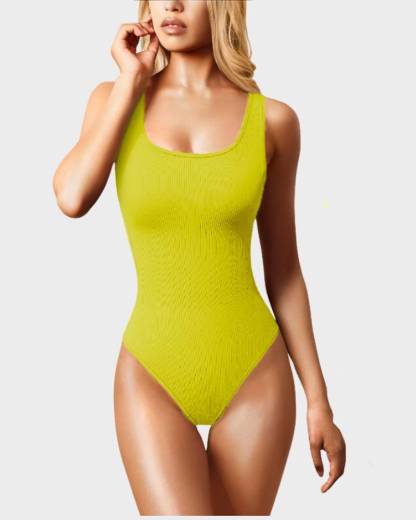 Vibecurve® Wide Strap Backless Thong Bodysuit