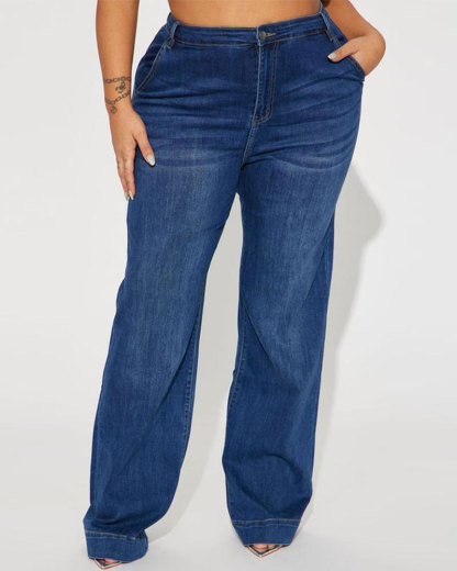 Vibecurve® Stretch Trouser Jeans - Dark Wash