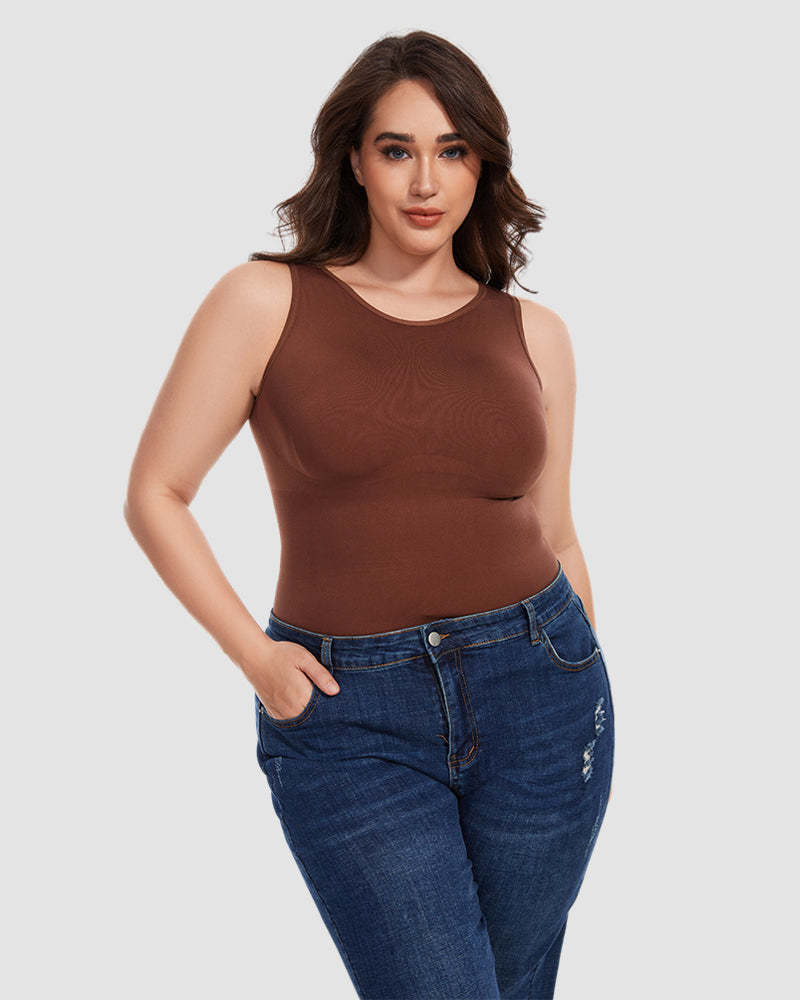 Vibecurve® Crew Neck Sleeveless Sculpting Bodysuit Shapewear