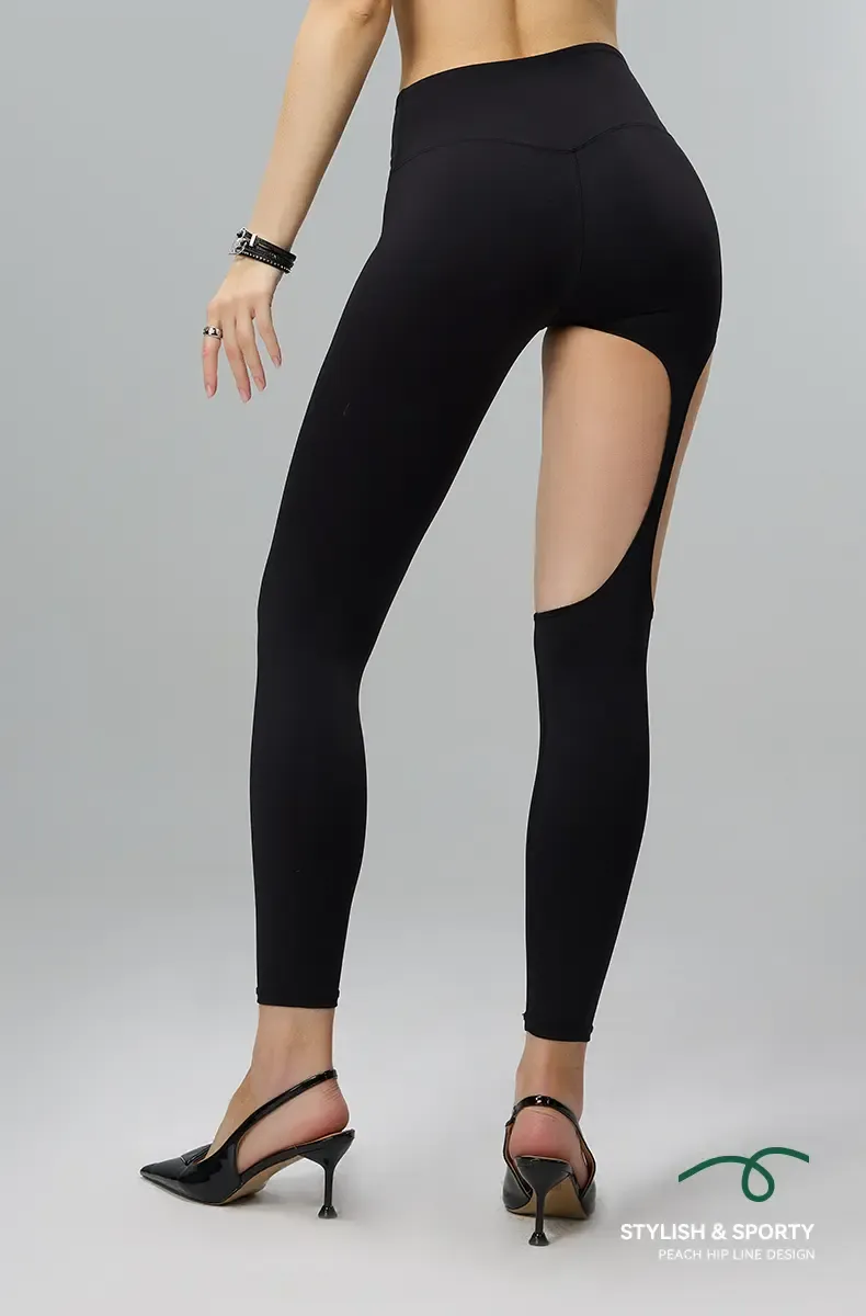 Vibecurve® Sexy Metal Button Hollow Yoga Pants