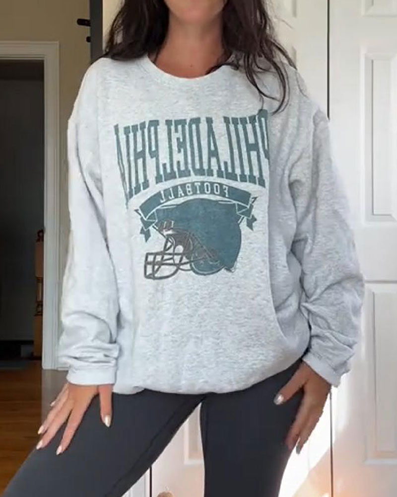 Vibecurve® Vintage Football Sweatshirt Hometown Team Pullovers