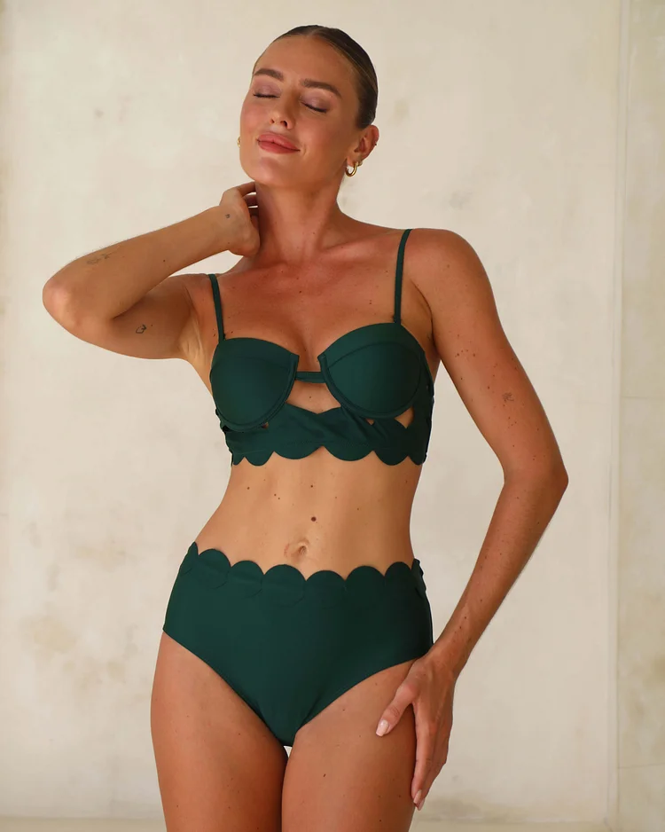 Vibecurve® Laser Cutting Circularity Bikini Swimsuit and Split Skirt
