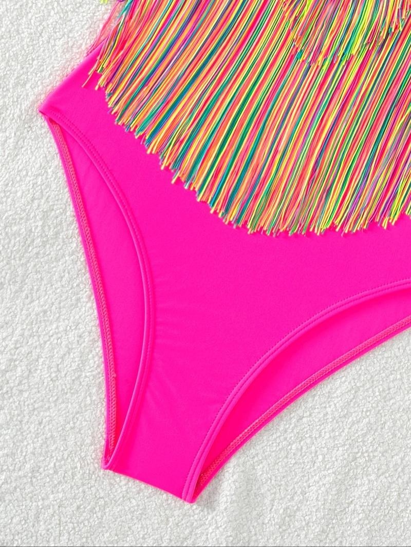 Vibecurve® Women's Fringe Trim One-piece Swimsuit