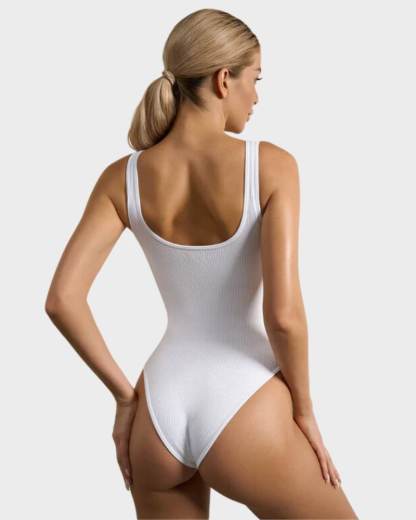Vibecurve® Wide Strap Backless Thong Bodysuit