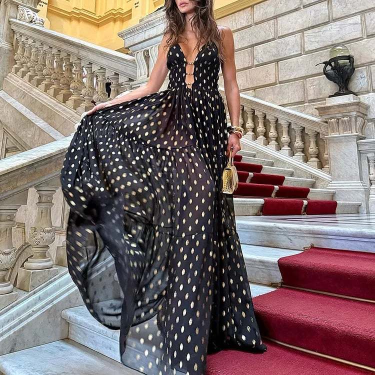 Vibecurve® Polka Dot Hollowout Two Piece Swimsuit Set