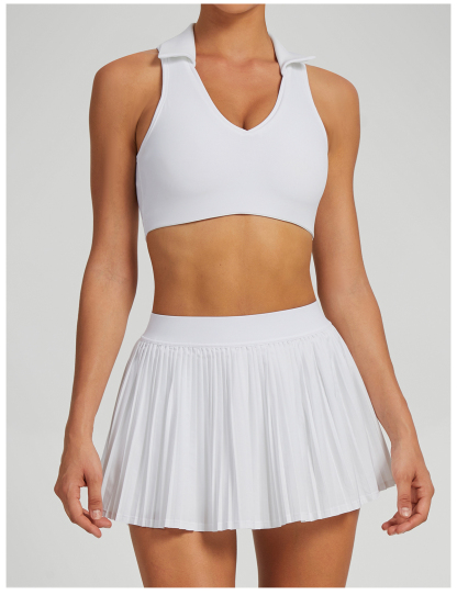 Vibecurve® Breathable Back Yoga Suit Short Skirt Tennis Suit