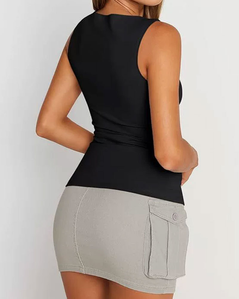 Vibecurve® Fashion Queen Ladies Outing Casual Vest Spring and Summer Basic Style