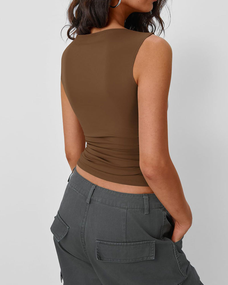 Vibecurve® Fashion Queen Ladies Outing Casual Vest Spring and Summer Basic Style