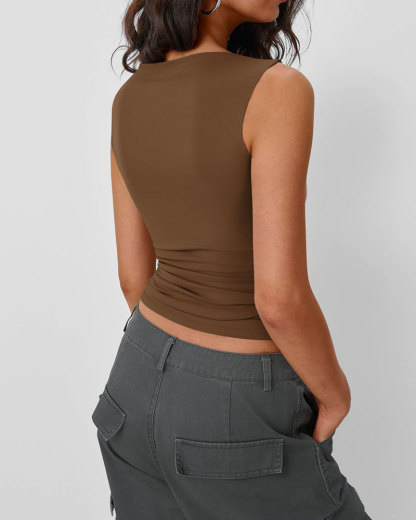 Vibecurve® Fashion Queen Ladies Outing Casual Vest Spring and Summer Basic Style