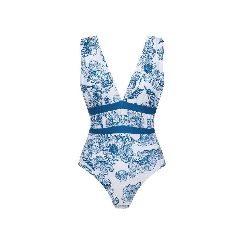 V Neck Color Block Swimsuit Set(s), Only swimsuit · L