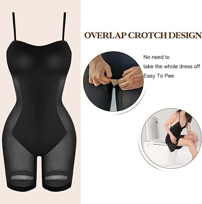 Vibecurve® Built-In Shapewear Square Neck Long Sleeve Dress