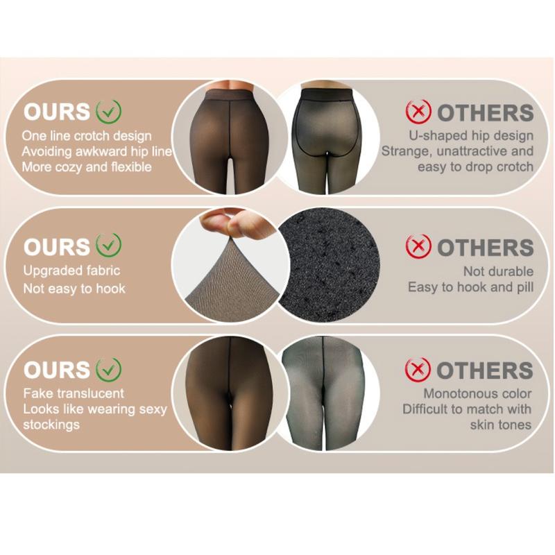 Vibecurve® Fleece Lined Tights One-Lined Seams both front and back