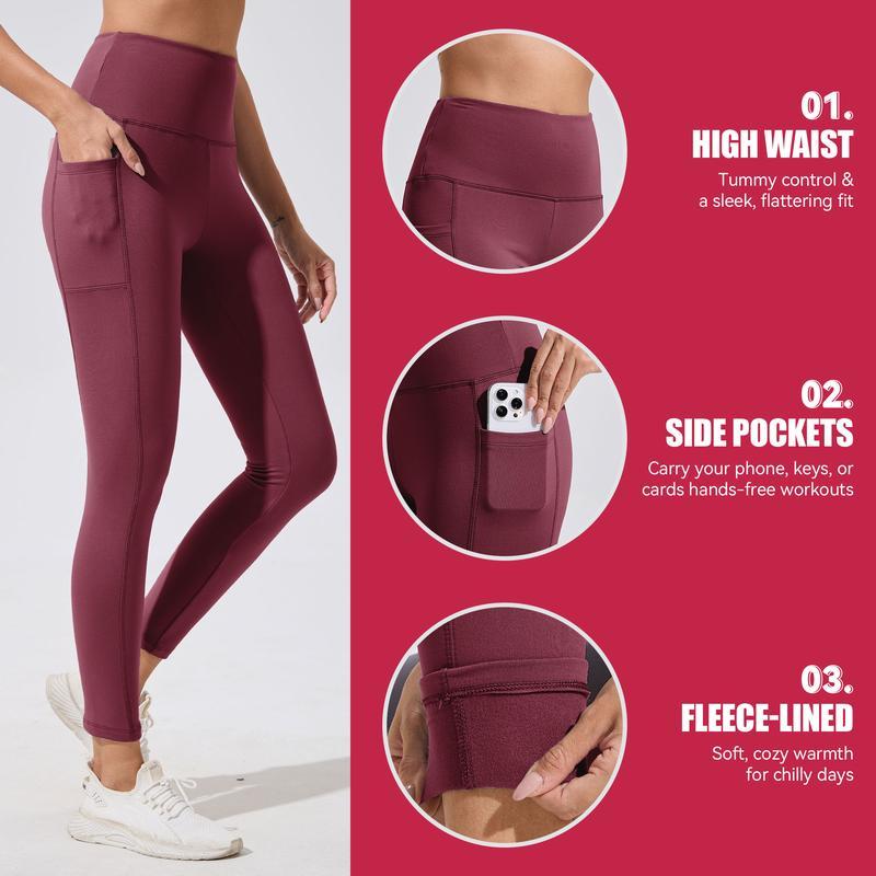 Vibecurve®  High Waisted Fleece Lined Leggings with Pockets