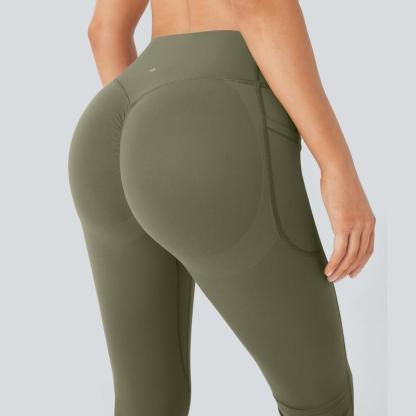 Vibecurve® High Waisted Scrunch Butt Lifting Tummy Control Pocket Shaping Yoga Bootcut Leggings