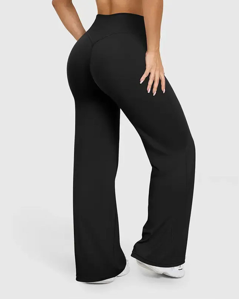 Vibecurve®Women's Wide Leg Yoga Lounge Pants High Waisted Casual Pants Comfy Stretchy Loose Pants Leggings Elastic