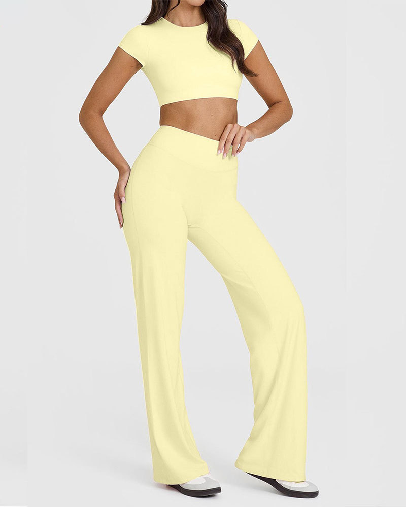 Vibecurve®Women's Wide Leg Yoga Lounge Pants High Waisted Casual Pants Comfy Stretchy Loose Pants Leggings Elastic