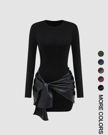 Vibecurve® Women's Patchwork Knot Side Dress