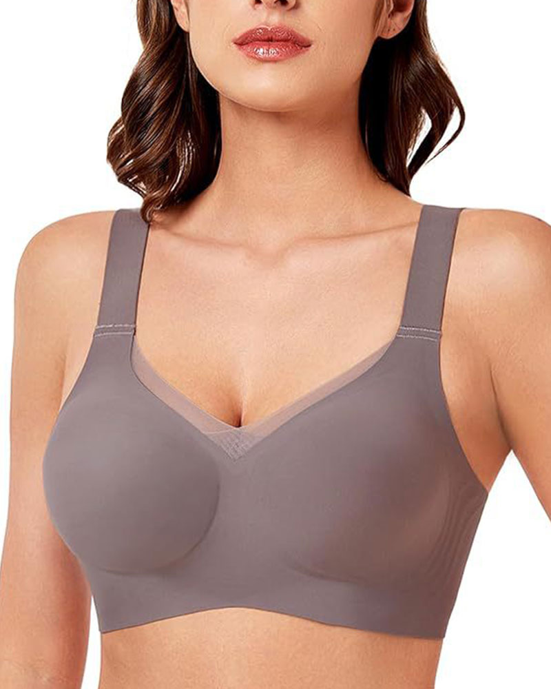 Vibecurve® Airy Mesh Crossover Comfortable Breathable Jelly Seamless Padded Lightly Lined Wireless Bra