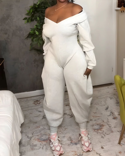 🔥Vibecurve®V-Neck Sexy Slim Long-Sleeved Jumpsuit