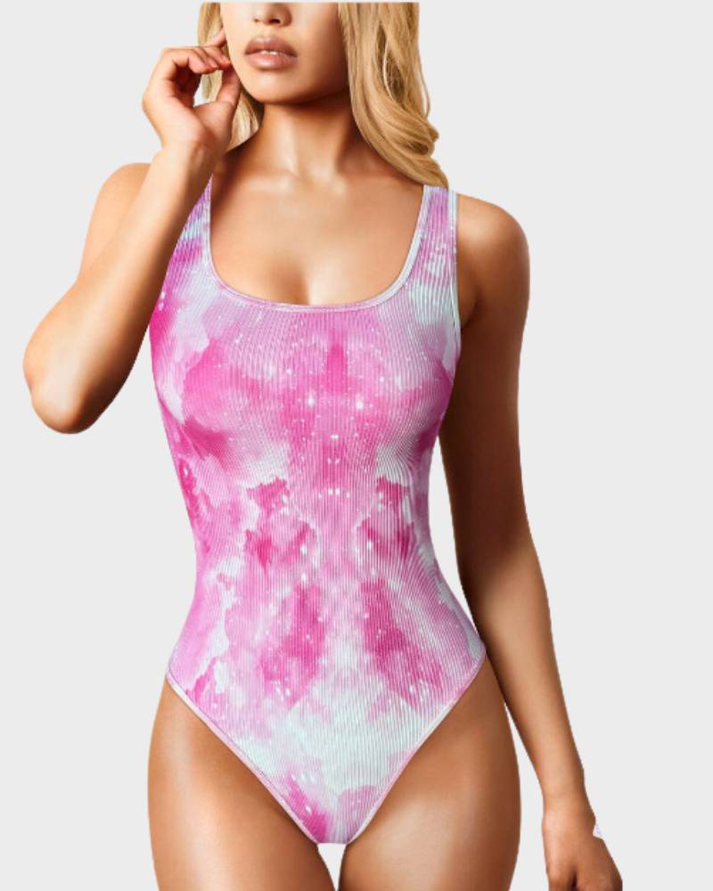 Vibecurve® Wide Strap Backless Thong Bodysuit