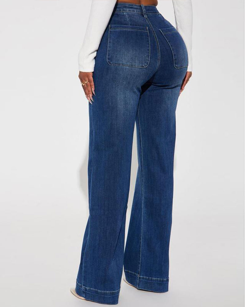 Vibecurve® Stretch Trouser Jeans - Dark Wash