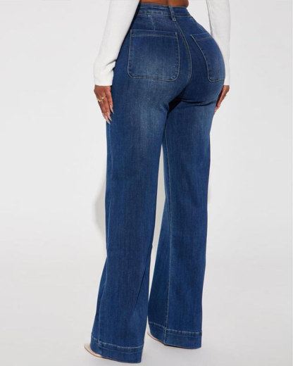 Vibecurve® Stretch Trouser Jeans - Dark Wash