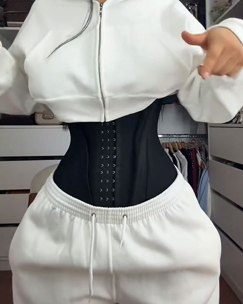 Vibecurve® Front Zipper Double Layer Compression Hourglass Tummy Control Waist Belt Waist Trainer