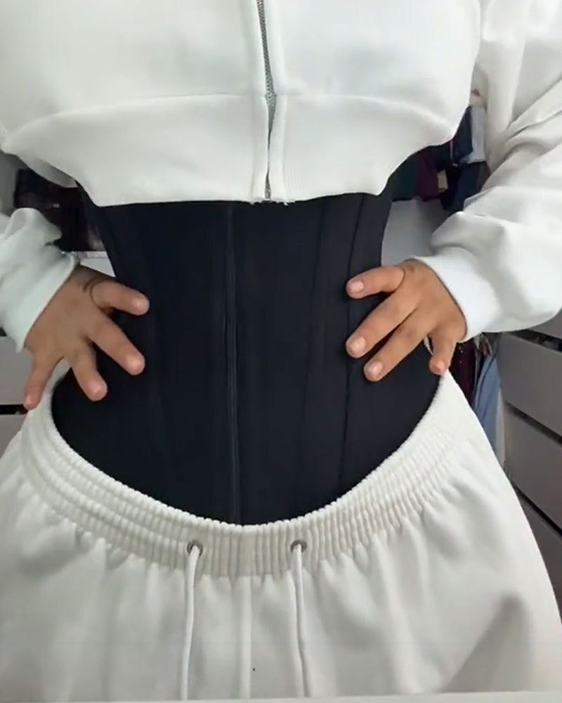Vibecurve® Front Zipper Double Layer Compression Hourglass Tummy Control Waist Belt Waist Trainer