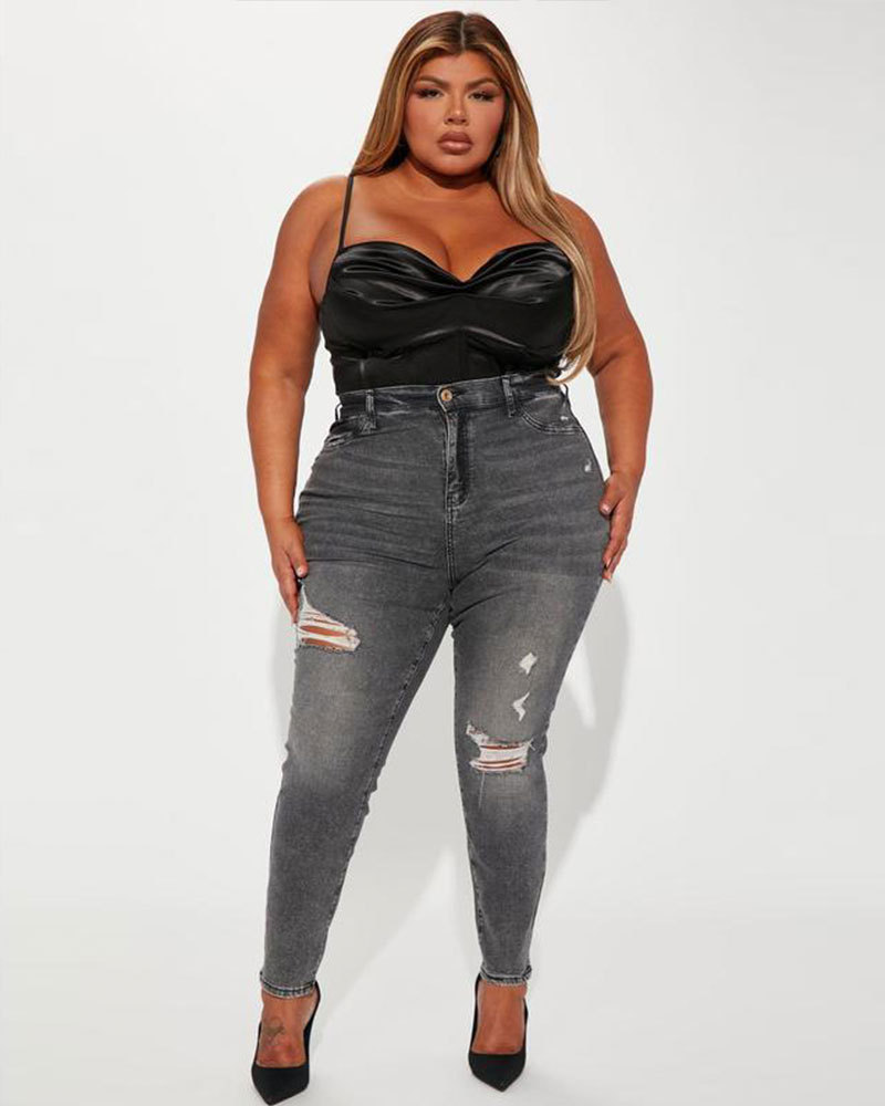 Vibecurve® High Stretch Skinny Jeans - Black Wash