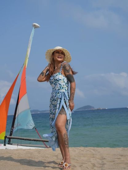 Vibecurve® Aprilake Women's Summer Square NeckSleeveless Swimsuit Bodysuit Tops Beach Skirt 2Piece Swimsuit Outfits