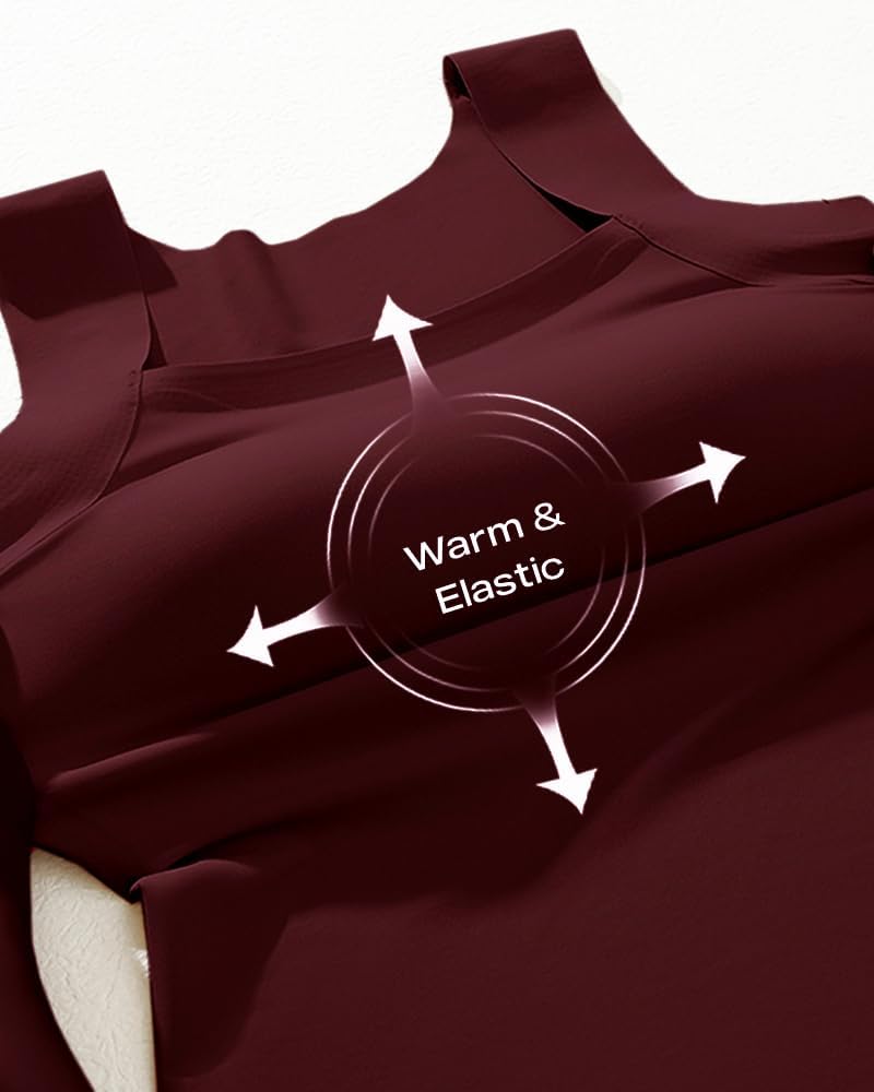 Vibecurve® Womens U Neck Shapewear Built-in Bra Tank High Strechy Sleeveless Slim Fit Tops Camisole Workout Tops